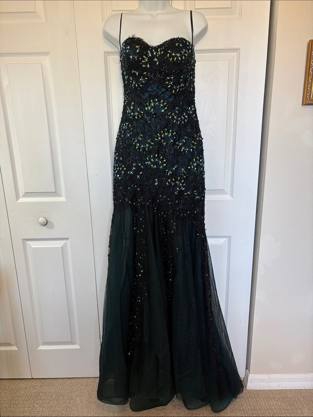 NWOT Claudine Beaded Lace Floor-Length Prom Evening Gown / Dress - Size 4
